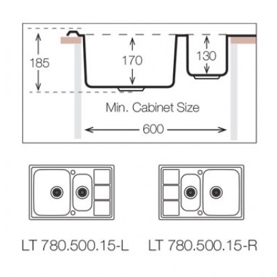 Кухонная мойка TopZero (prime) LTL 780.500.15GT8K Кухонная мойка TopZero (prime) LTL 780.500.15GT8K