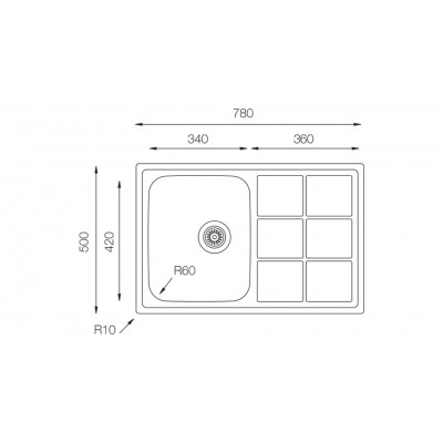 Кухонная мойка TopZero (prime) LTP 780.500.GT8K Кухонная мойка TopZero (prime) LTP 780.500.GT8K