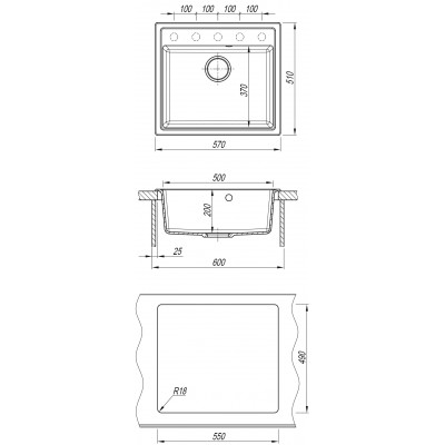 Кухонная мойка DR.Gans НИКА 570 белый Кухонная мойка DR.Gans НИКА 570 белый