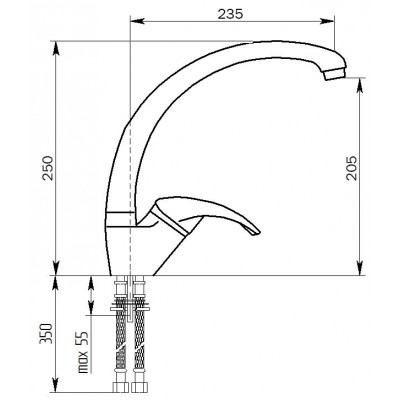 Смеситель МС-007 белый снег глянец Смеситель МС-007 белый снег глянец