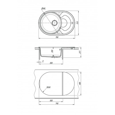Кухонная мойка Флорентина РОДОС 760 песочный Кухонная мойка Флорентина РОДОС 760 песочный