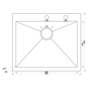 Мойка ARONA ARS 600*505 BLACK DECOR PVD NANO