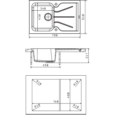 Кухонная мойка Флорентина ГАТТИНАРА 780 шампань Кухонная мойка Флорентина ГАТТИНАРА 780 шампань