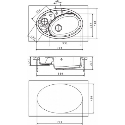 Кухонная мойка Флорентина СЕЛЕНА 780 мокко Кухонная мойка Флорентина СЕЛЕНА 780 мокко