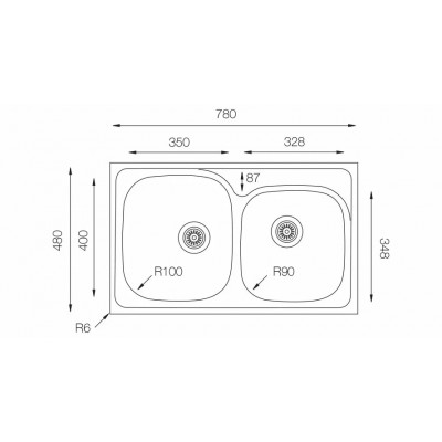 Кухонная мойка TopZero (wellinox) COP 780.480.20 - GT8K Кухонная мойка TopZero (wellinox) COP 780.480.20 - GT8K