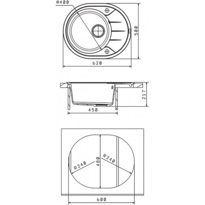 Кухонная мойка Флорентина РОДОС 620 черный Кухонная мойка Флорентина РОДОС 620 черный