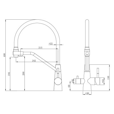 Кухонный смеситель ARONA ARM 305 GOLD Кухонный смеситель ARONA ARM 305 GOLD