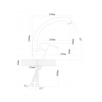 Смеситель Флорентина ОМЕГА FL цвет бежевый Смеситель Флорентина ОМЕГА FL цвет бежевый