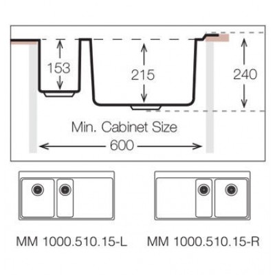 Кухонная мойка TopZero (prime) MM 1000.510.15.GT10K R Кухонная мойка TopZero (prime) MM 1000.510.15.GT10K R