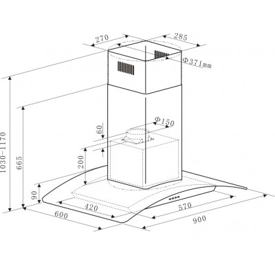 Вытяжка LEX PARIS ISOLA 900 INOX Вытяжка LEX PARIS ISOLA 900 INOX