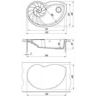 Кухонная мойка Флорентина НАУТИЛУС коричневый Кухонная мойка Флорентина НАУТИЛУС коричневый