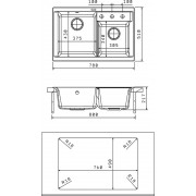 Кухонная мойка Флорентина КАССИ 780 песочный