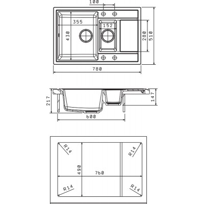 Кухонная мойка Флорентина ЛИПСИ 780 К шампань Кухонная мойка Флорентина ЛИПСИ 780 К шампань