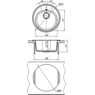 Кухонная мойка Флорентина ЛОТОС 510 антрацит Кухонная мойка Флорентина ЛОТОС 510 антрацит