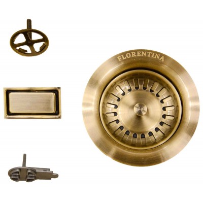 Комплект для сливной арматуры Флорентина 3 1/2 с переливами, цвет БРОНЗА Комплект для сливной арматуры Флорентина 3 1/2 с переливами, цвет БРОНЗА