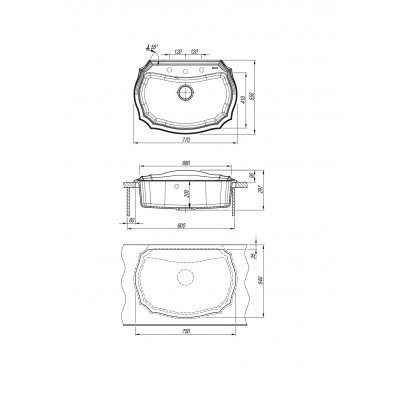 Кухонная мойка Флорентина ЭМИЛИЯ 770 мокко Кухонная мойка Флорентина ЭМИЛИЯ 770 мокко