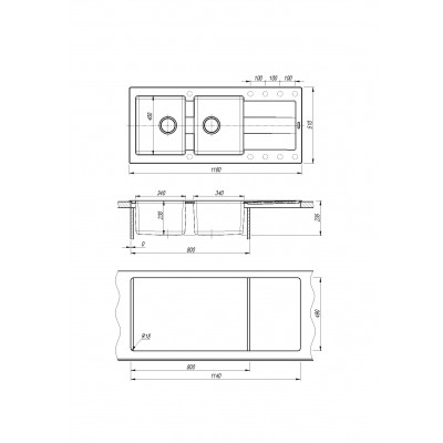 Кухонная мойка Флорентина КОМБИ 1160 шампань Кухонная мойка Флорентина КОМБИ 1160 шампань