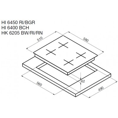 Варочная поверхность KORTING HK 6205 RN Варочная поверхность KORTING HK 6205 RN