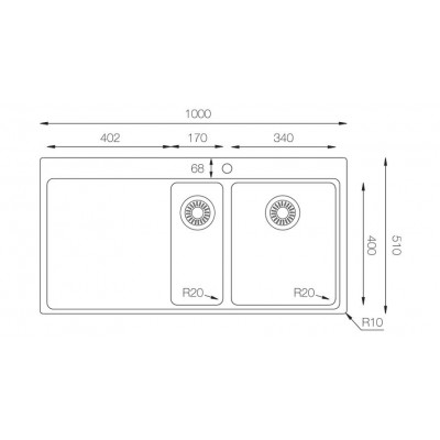 Кухонная мойка TopZero (prime) MM 1000.510.15.GT10K R Кухонная мойка TopZero (prime) MM 1000.510.15.GT10K R