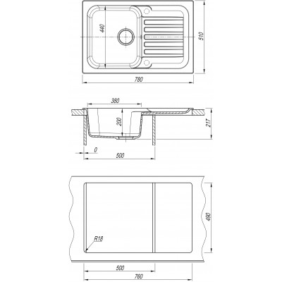 Кухонная мойка DR.Gans АДЕЛЬ 780 дюна Кухонная мойка DR.Gans АДЕЛЬ 780 дюна
