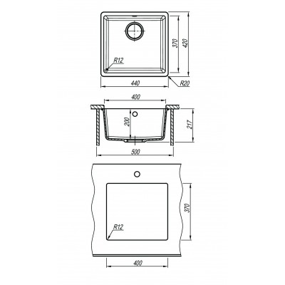 Кухонная мойка Флорентина ВЕГА 400 шампань Кухонная мойка Флорентина ВЕГА 400 шампань