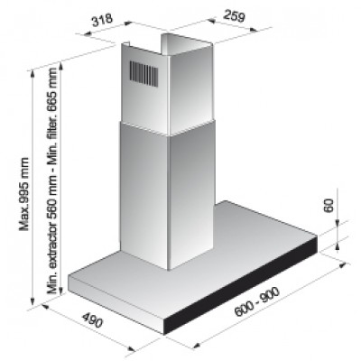 Вытяжка KORTING KHC 6770 X Вытяжка KORTING KHC 6770 X