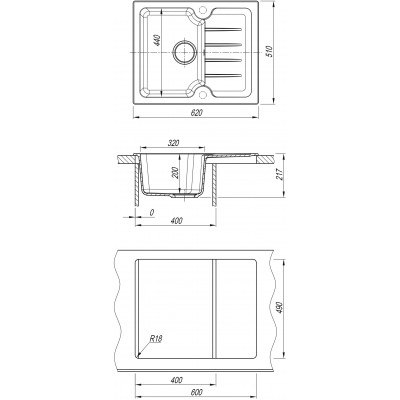 Кухонная мойка DR.Gans ЛОРА 620 латте Кухонная мойка DR.Gans ЛОРА 620 латте