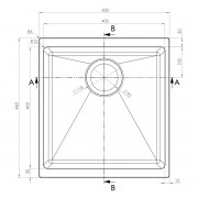 кухонная мойка TopZero Marina Graphite (430x460-55)