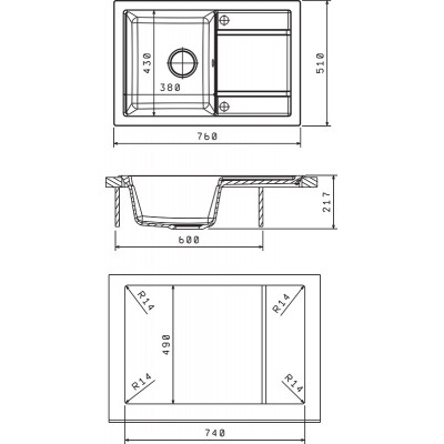 Кухонная мойка Флорентина ЛИПСИ 760 шампань Кухонная мойка Флорентина ЛИПСИ 760 шампань