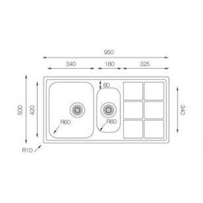 Кухонная мойка TopZero (prime) LTL 950.500.15.GT8K Кухонная мойка TopZero (prime) LTL 950.500.15.GT8K