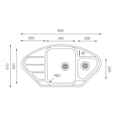 Кухонная мойка TopZero (prime) LTL 945.510.15.GT8K Кухонная мойка TopZero (prime) LTL 945.510.15.GT8K