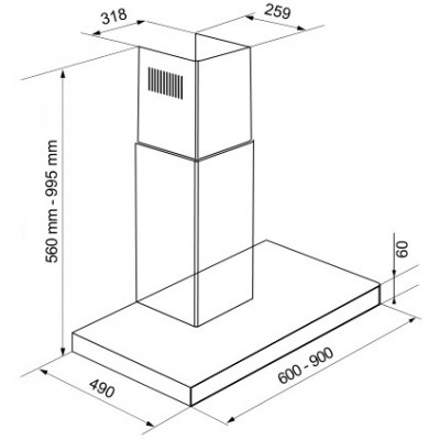 Вытяжка KORTING KHC 6770 GW Вытяжка KORTING KHC 6770 GW
