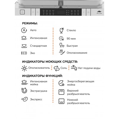 MILLEN MDW 452 посудомоечная машина MILLEN MDW 452 посудомоечная машина