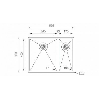 Кухонная мойка TopZero (prime) TNL 340.70.30 GT12K L Кухонная мойка TopZero (prime) TNL 340.70.30 GT12K L