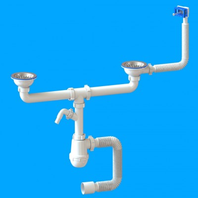 Сифон Флорентина1.5 Россия(Санпласт), 3 1/2 для разноуровневых моек нерж. Сифон Флорентина1.5 Россия(Санпласт), 3 1/2 для разноуровневых моек нерж.