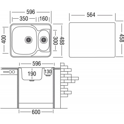 Кухонная мойка Юкинокс Комфорт COL596(594).488 15 GT8K 1R правая Кухонная мойка Юкинокс Комфорт COL596(594).488 15 GT8K 1R правая