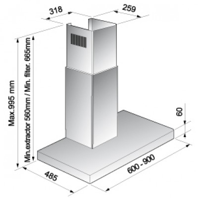Вытяжка KORTING KHC 6957 X Вытяжка KORTING KHC 6957 X
