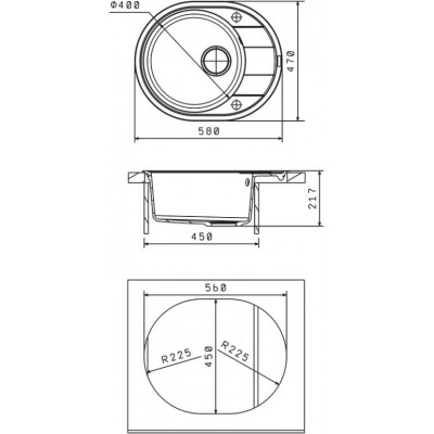Кухонная мойка Флорентина РОДОС 580 песочный Кухонная мойка Флорентина РОДОС 580 песочный