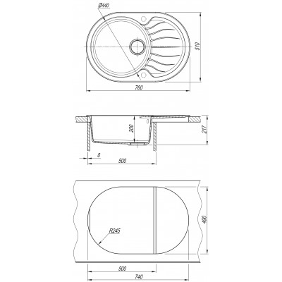 Кухонная мойка DR.Gans БЕРТА 760 черный Кухонная мойка DR.Gans БЕРТА 760 черный
