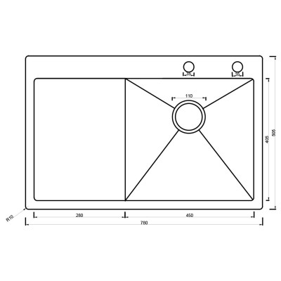 Мойка ARONA ARS 780*505 R SATIN Мойка ARONA ARS 780*505 R SATIN