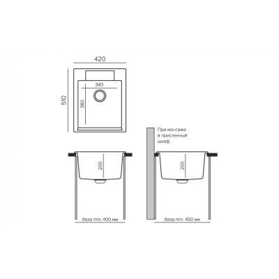 TOLERO GELCOAT Casilla-420 мойка, цвет Космос TOLERO GELCOAT Casilla-420 мойка, цвет Космос