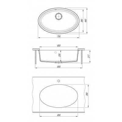 Кухонная мойка Флорентина ВЕГА ОВАЛ антрацит Кухонная мойка Флорентина ВЕГА ОВАЛ антрацит