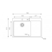 Кухонная мойка TopZero (prime) MM 780.510.60.GT10K R