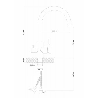 Смеситель Клио FL цвет бежевый FS, Смеситель Клио FL цвет бежевый FS,