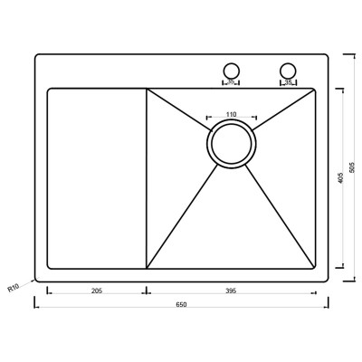 Мойка ARONA ARS 650*505 R SATIN Мойка ARONA ARS 650*505 R SATIN