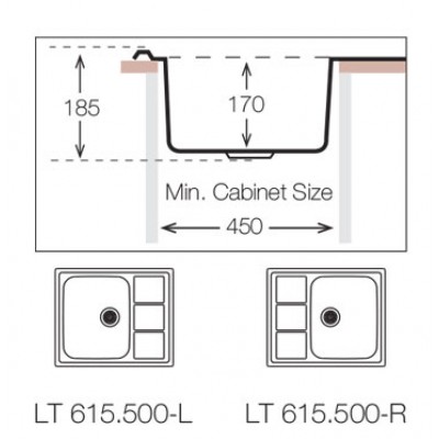 Кухонная мойка TopZero (prime) LTL 615.500.GT8K Кухонная мойка TopZero (prime) LTL 615.500.GT8K