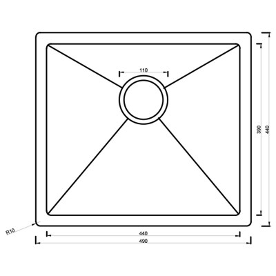 Мойка ARONA ARS 490*440 BLACK PVD NANO Мойка ARONA ARS 490*440 BLACK PVD NANO