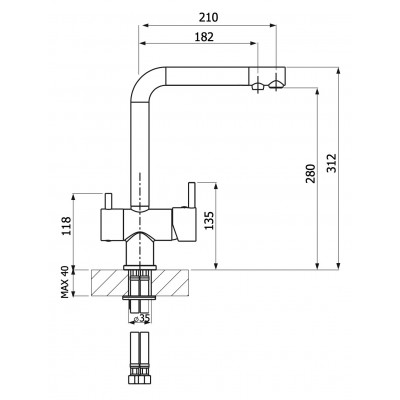 Смеситель Флорентина АРЕС FL цвет антрацит Смеситель Флорентина АРЕС FL цвет антрацит