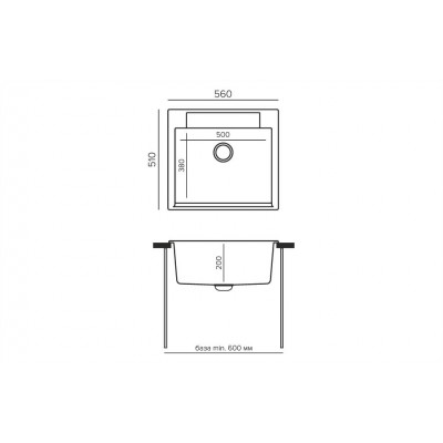 TOLERO GELCOAT Casilla-560 мойка, цвет Космос TOLERO GELCOAT Casilla-560 мойка, цвет Космос