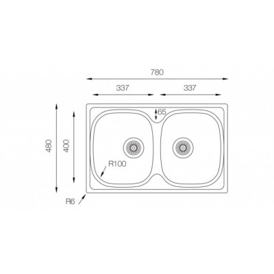 Кухонная мойка TopZero (wellinox) CLM 780.480.20 - GT6K Кухонная мойка TopZero (wellinox) CLM 780.480.20 - GT6K